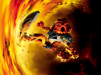 Bionicle som surfar på lava Bionicle som surfar på lava