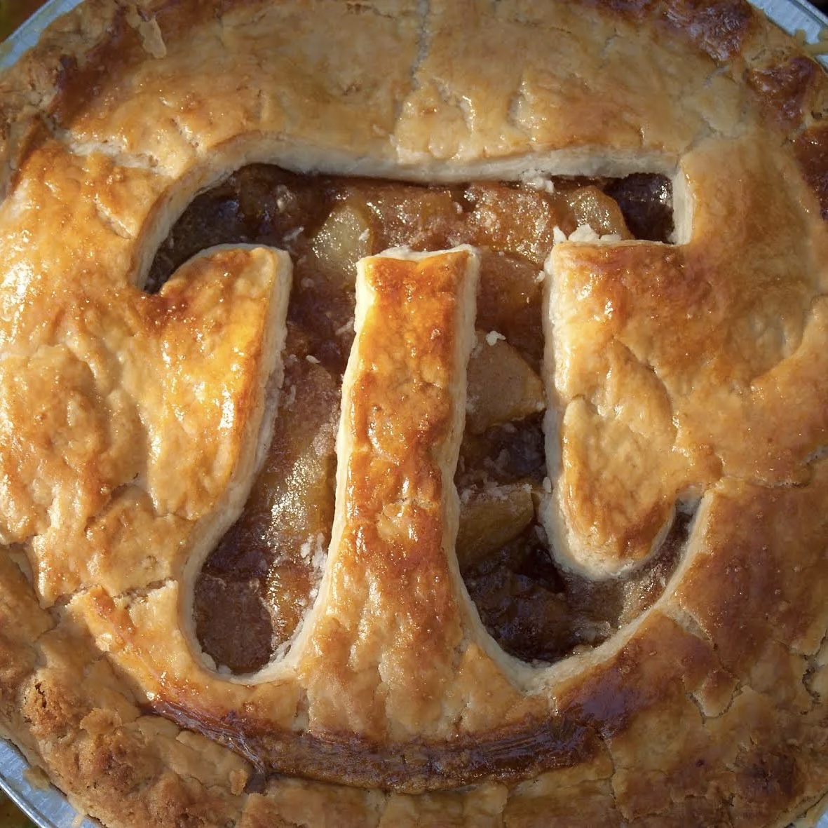 Närbild på paj för π