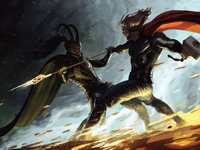 Thor och Oden i strid Thor och Oden i strid