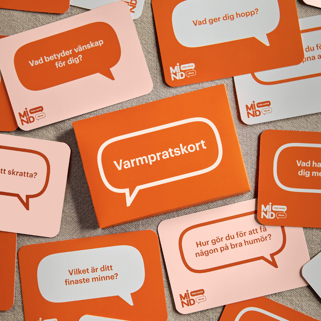 Varmpratskort med frågor från MiND